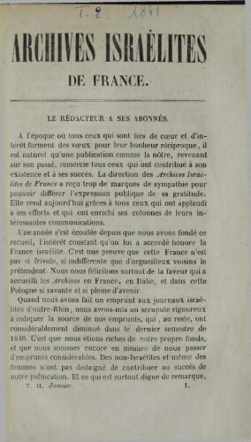 Archives israélites de France. (1841  Vol.02)